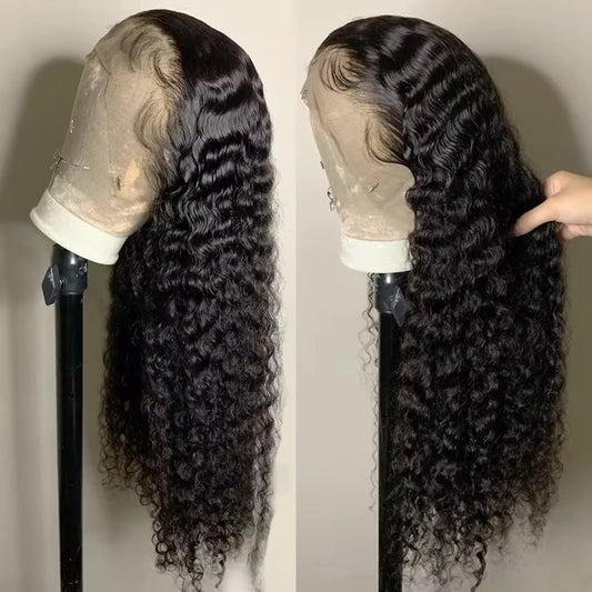 Perruque deep wave, lace frontal 13x4, brésilienne 200 densité